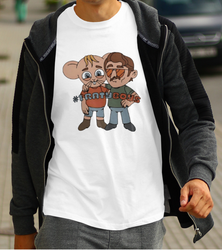 Ratyboys Cartoon Characters With Mouse And Sunglasses Duo T-Shirt