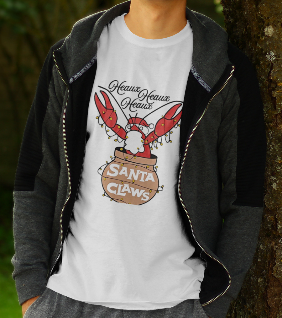 Santa Claws Heaux Crawfish Christmas Heaux Heaux Heaux T-Shirt