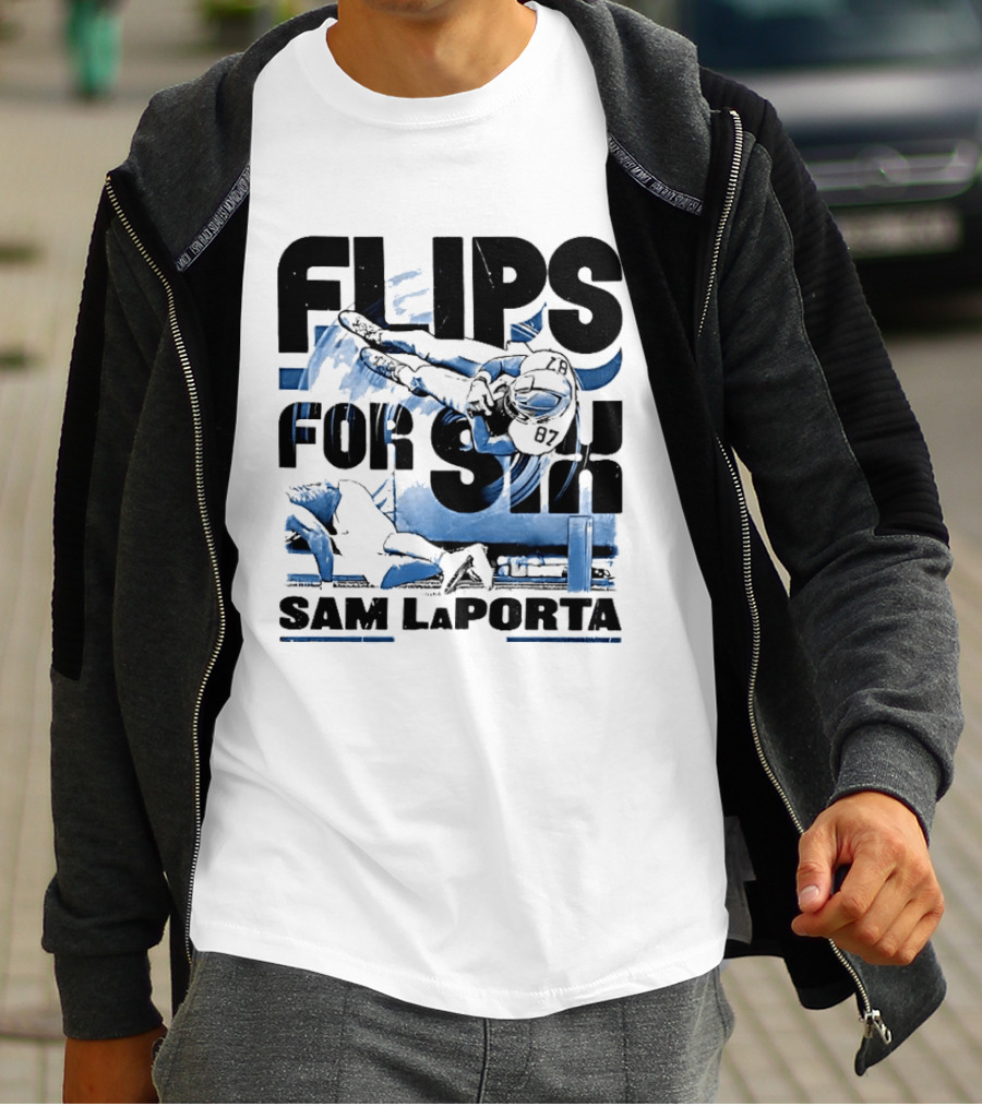 Sam Laporta Flips For Six Detroit Football T-Shirt