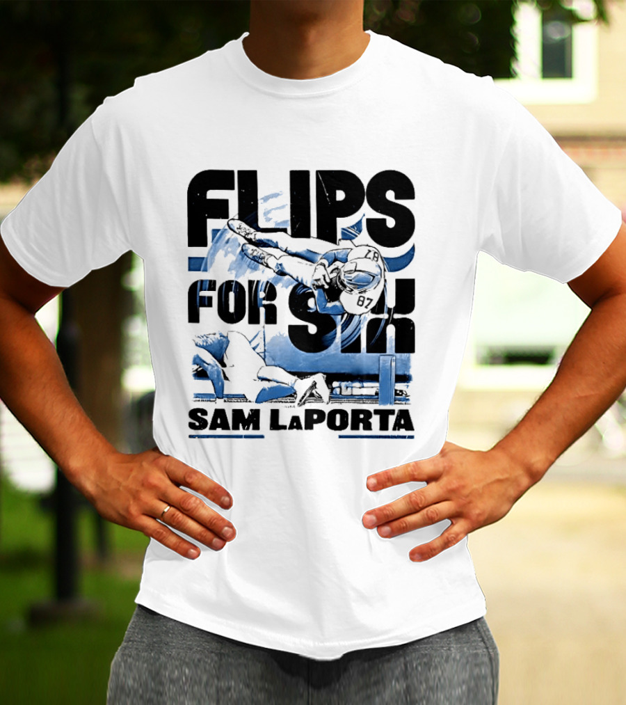 Sam Laporta Flips For Six Detroit Football T-Shirt