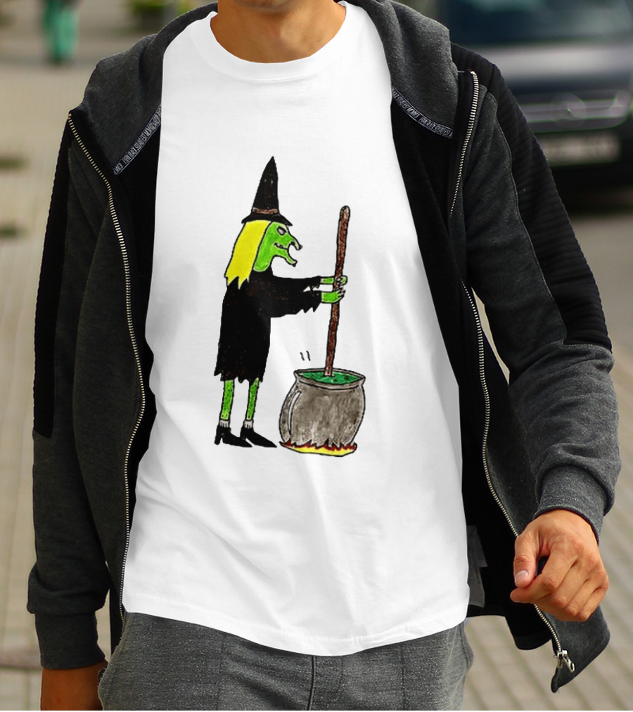 Witch Stirring Cauldron Soup Season Halloween Magic T-Shirt