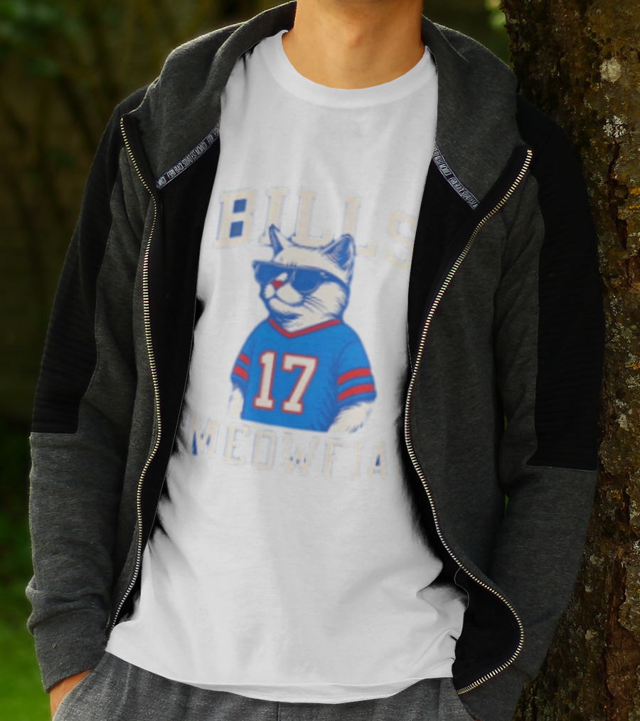 Bills Meowfia Cat 17 Jersey Buffalo Fan Football Sports T-Shirt