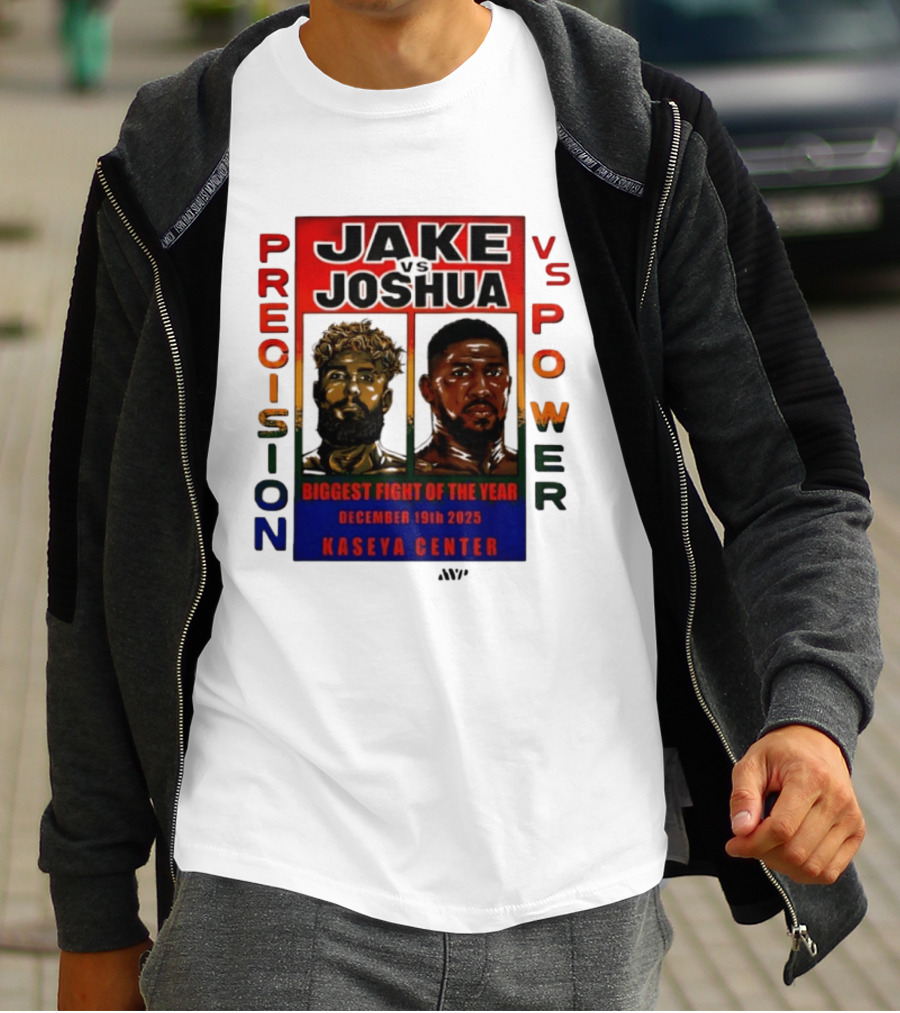 Jake Paul Vs Anthony Joshua Precision Vs Power Biggest Fight Of The Year December 19th 2025 Kaseya Center T-Shirt