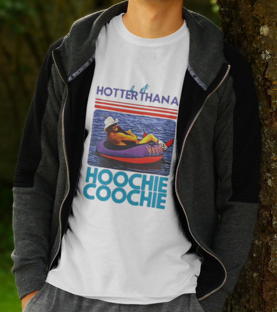 Hotter Than A Hoochie Coochie Lake Float Cowboy Hat T-Shirt