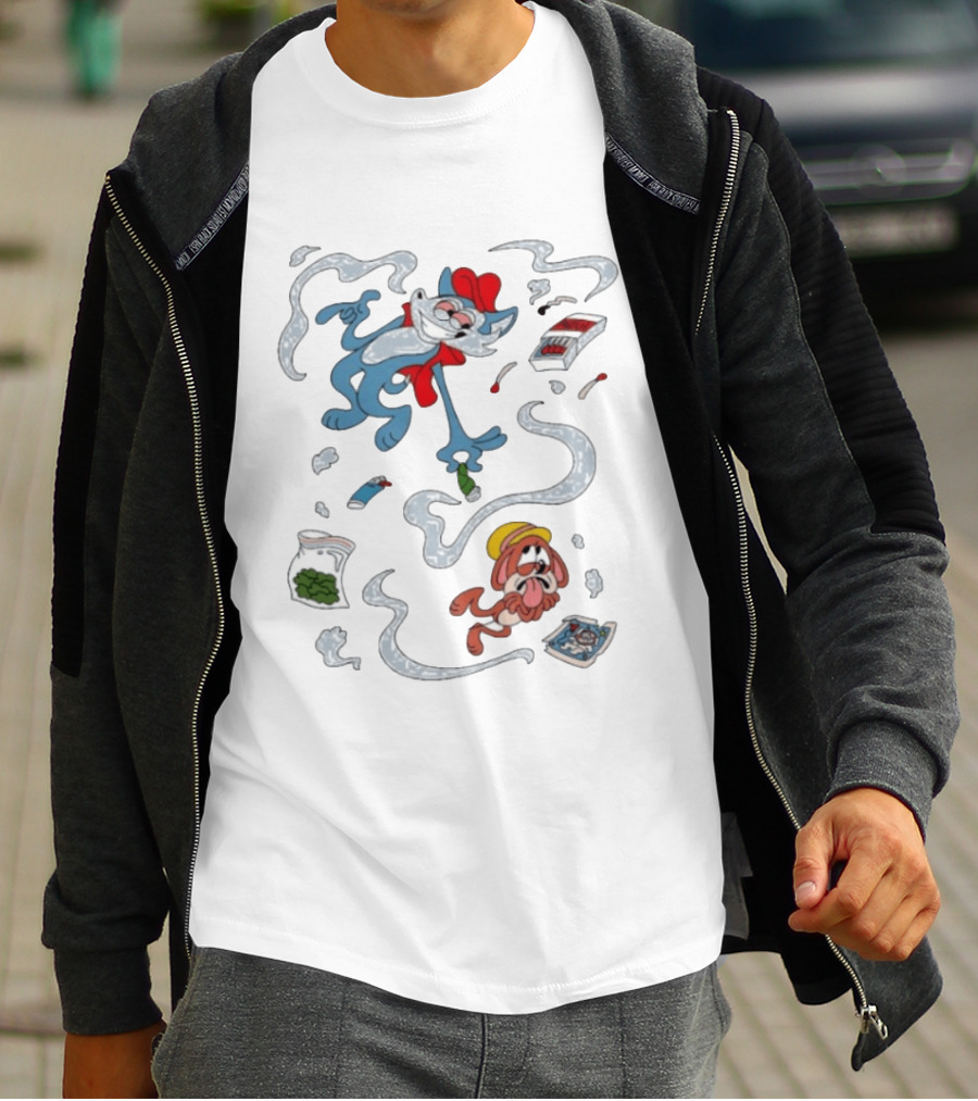 Original Ls Mark Catching Up Episode 2 Cartoon Characters With Smoke And Comic Effects T-Shirt