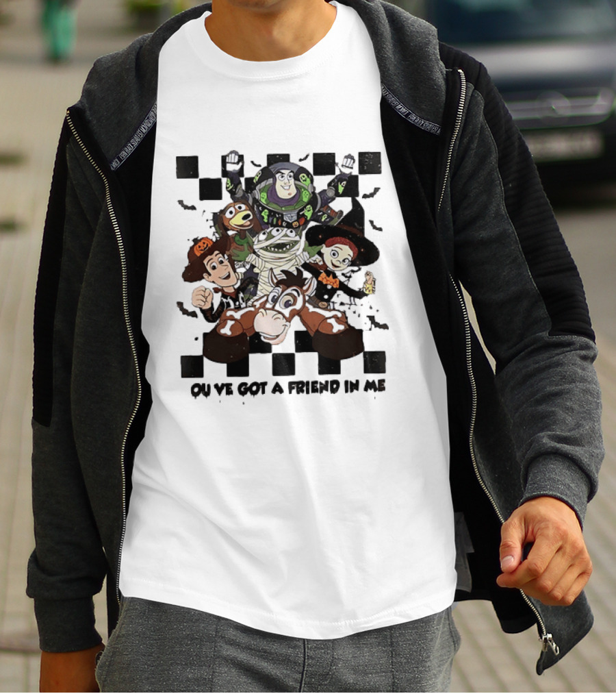 Toy Story Halloween Mashup You've Got A Friend In Me Buzz Woody Jessie Slinky Bullseye T-Shirt