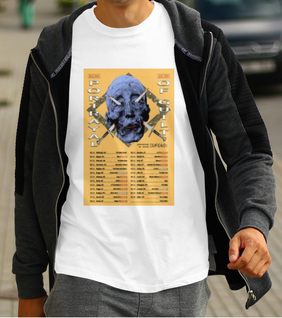 Portrayal Of Guilt Europe Tour 2025 Featuring Deafheaven Dates And Locations T-Shirt