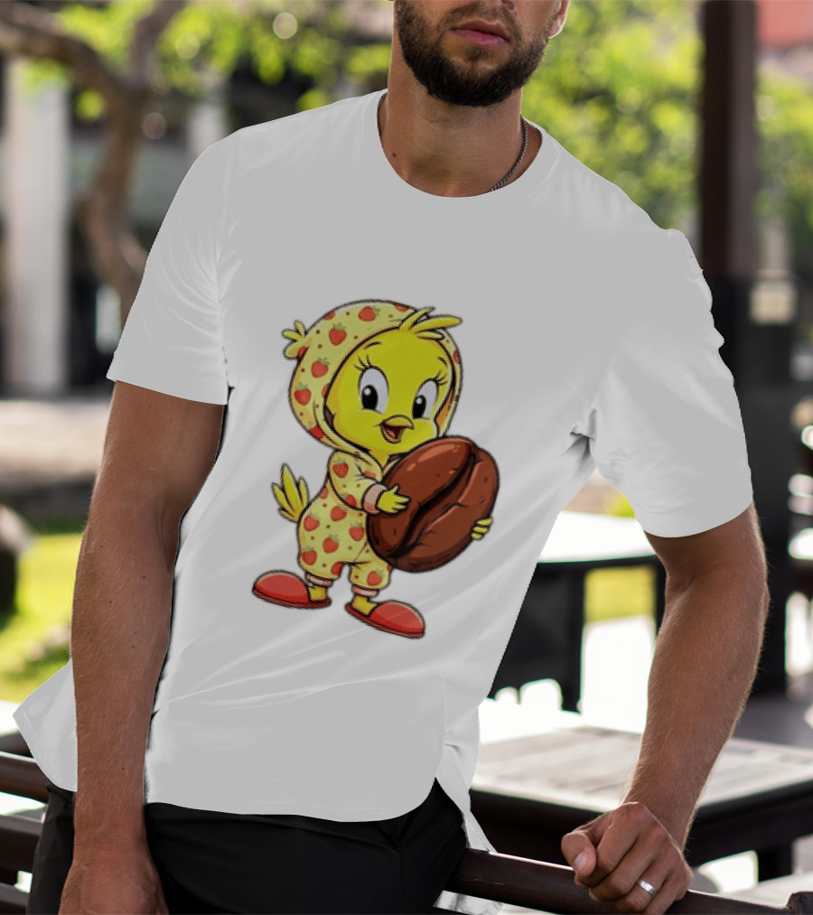 Tweety Coffee I Haven't Lost My Mind Half Of It Just Wandered Off Pajamas With Strawberry Onesie And Coffee Bean T-Shirt