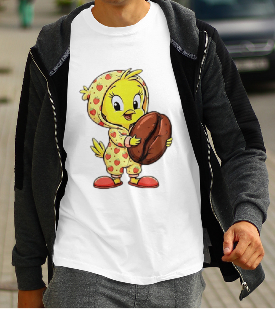 Tweety Coffee I Haven't Lost My Mind Half Of It Just Wandered Off Pajamas With Strawberry Onesie And Coffee Bean T-Shirt
