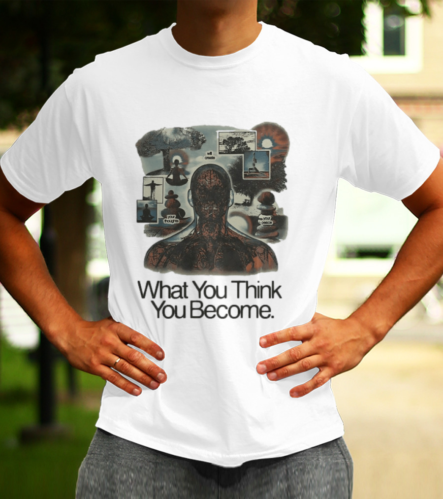 What You Think You Become Meditation Mindset Your Thoughts Shape Your Peace T-Shirt