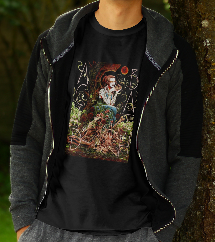 Acid Bath Seattle 2026 Concert Ethereal Woman And Enchanted Forest Scene With Red Moon T-Shirt