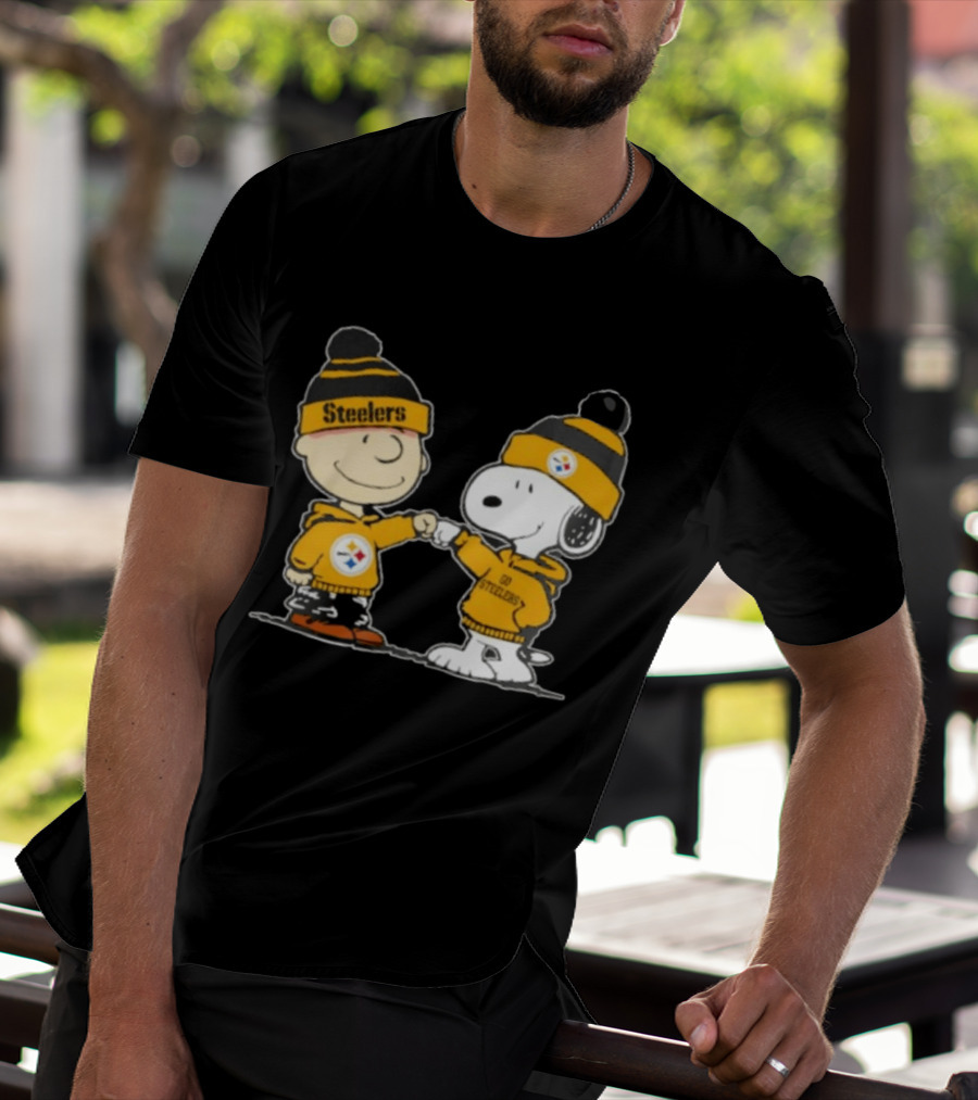 Charlie Brown Snoopy Steelers Best Friends Team Spirit T-Shirt