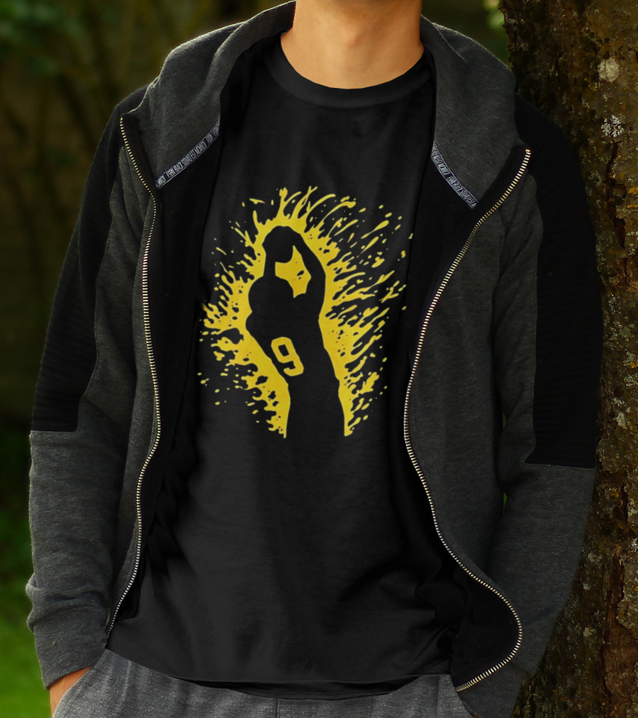 Josh Jacobs Number 9 Football Splash T-Shirt