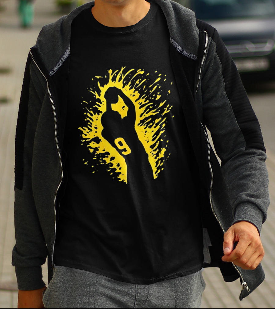 Josh Jacobs Number 9 Football Splash T-Shirt