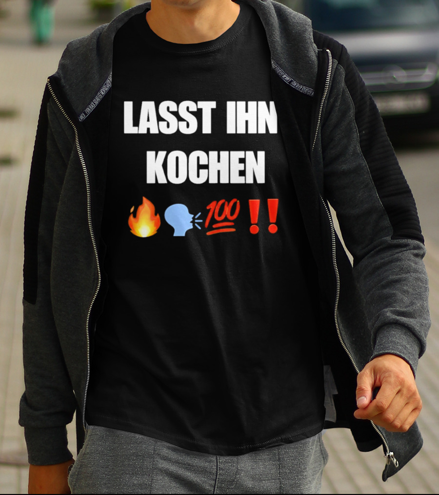 Lasst Ihn Kochen Fire Emoji Speech Bubble 100 Emoji Exclamation Points T-Shirt
