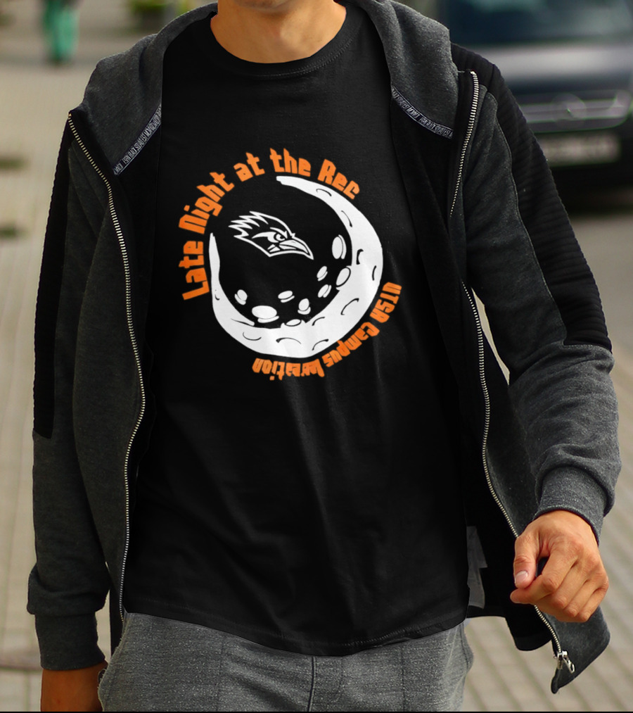 Late Night At The Rec UTSA Roadrunners Campus Recreation Moon T-Shirt