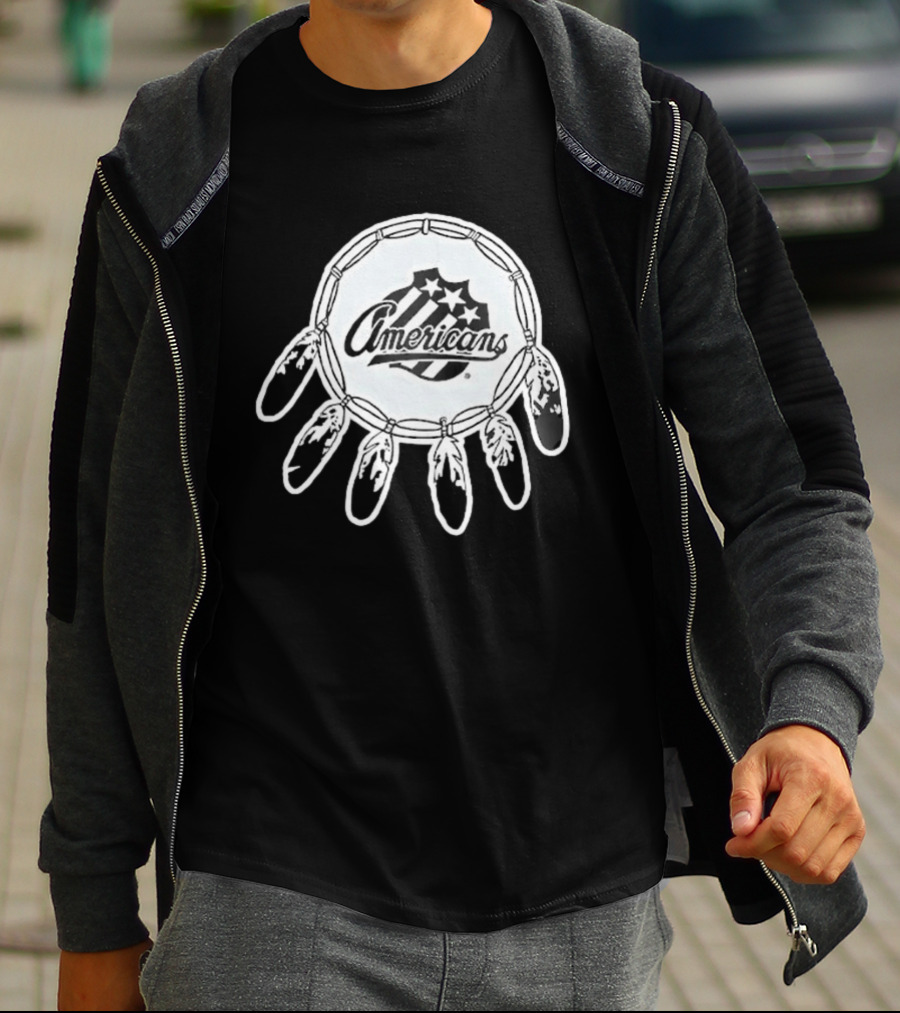 Classic Native American Rochester Americans Amerks Ice Hockey Team T-Shirt
