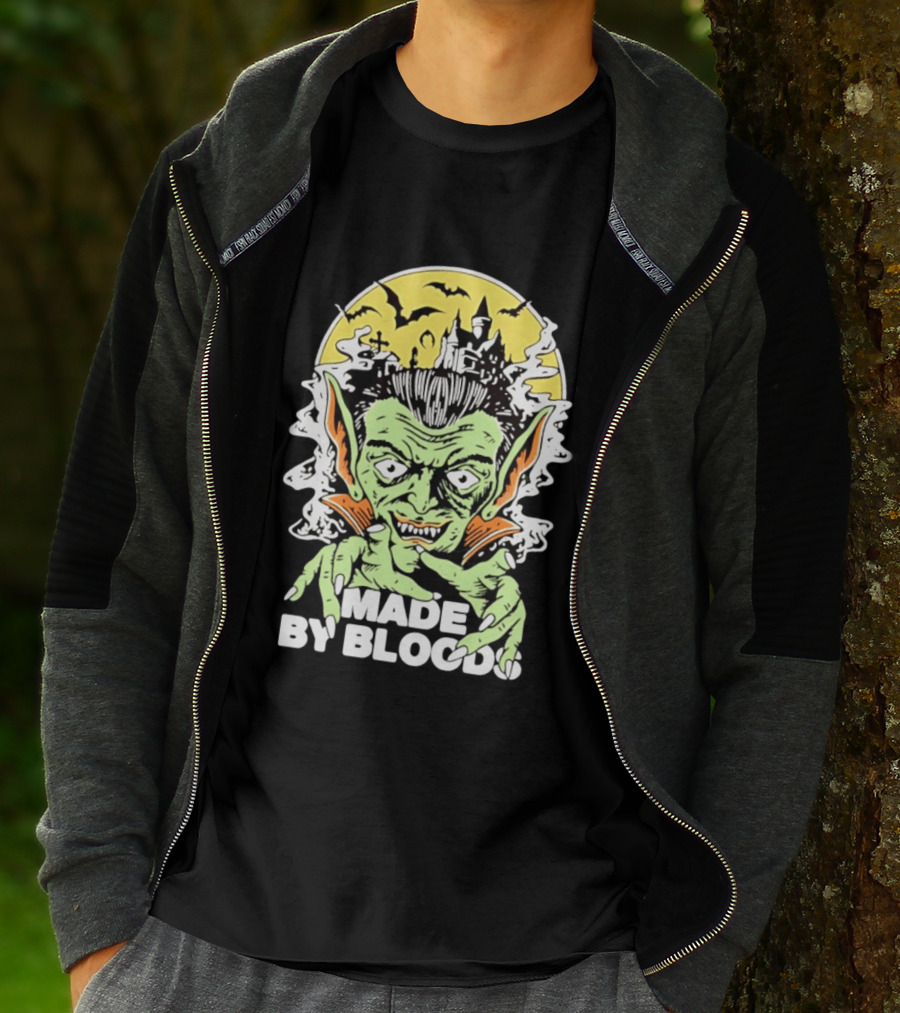 Vampire Halloween Made By Bloods Horror Bats And Haunted Castle T-Shirt