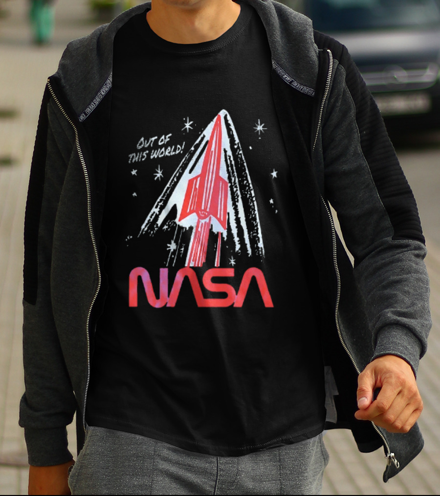 NASA Out Of This World Distressed Rocket Vintage Space Travel T-Shirt