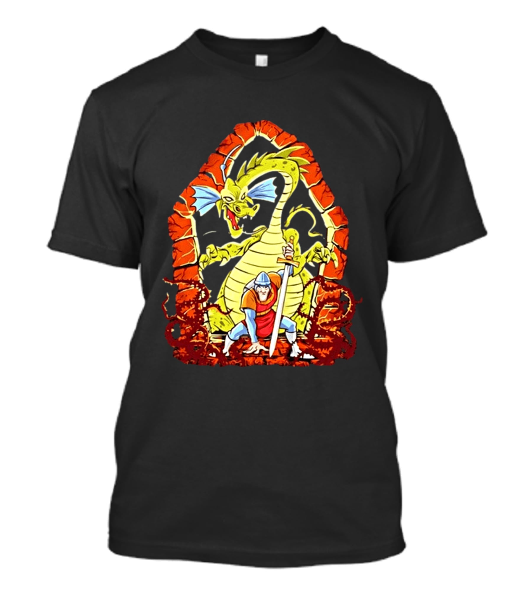 Dirk The Daring Dragon Lair Knights Sword Battle Fantasy Quest Video Game Adventure T-Shirt