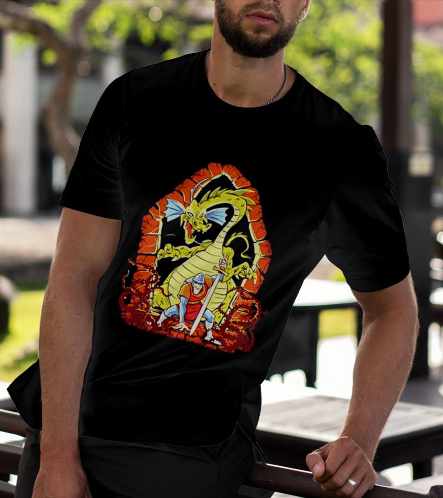 Dirk The Daring Dragon Lair Knights Sword Battle Fantasy Quest Video Game Adventure T-Shirt