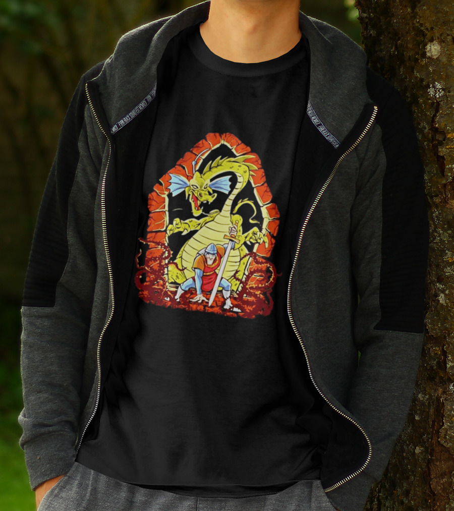 Dirk The Daring Dragon Lair Knights Sword Battle Fantasy Quest Video Game Adventure T-Shirt