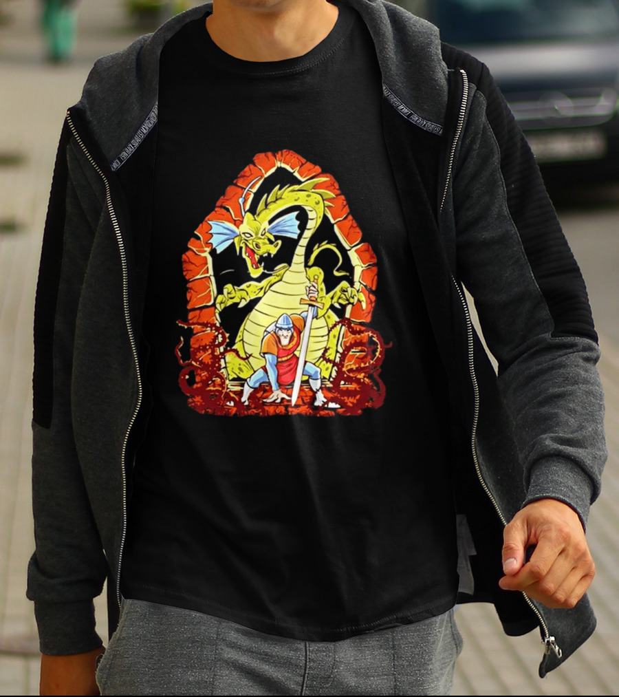 Dirk The Daring Dragon Lair Knights Sword Battle Fantasy Quest Video Game Adventure T-Shirt