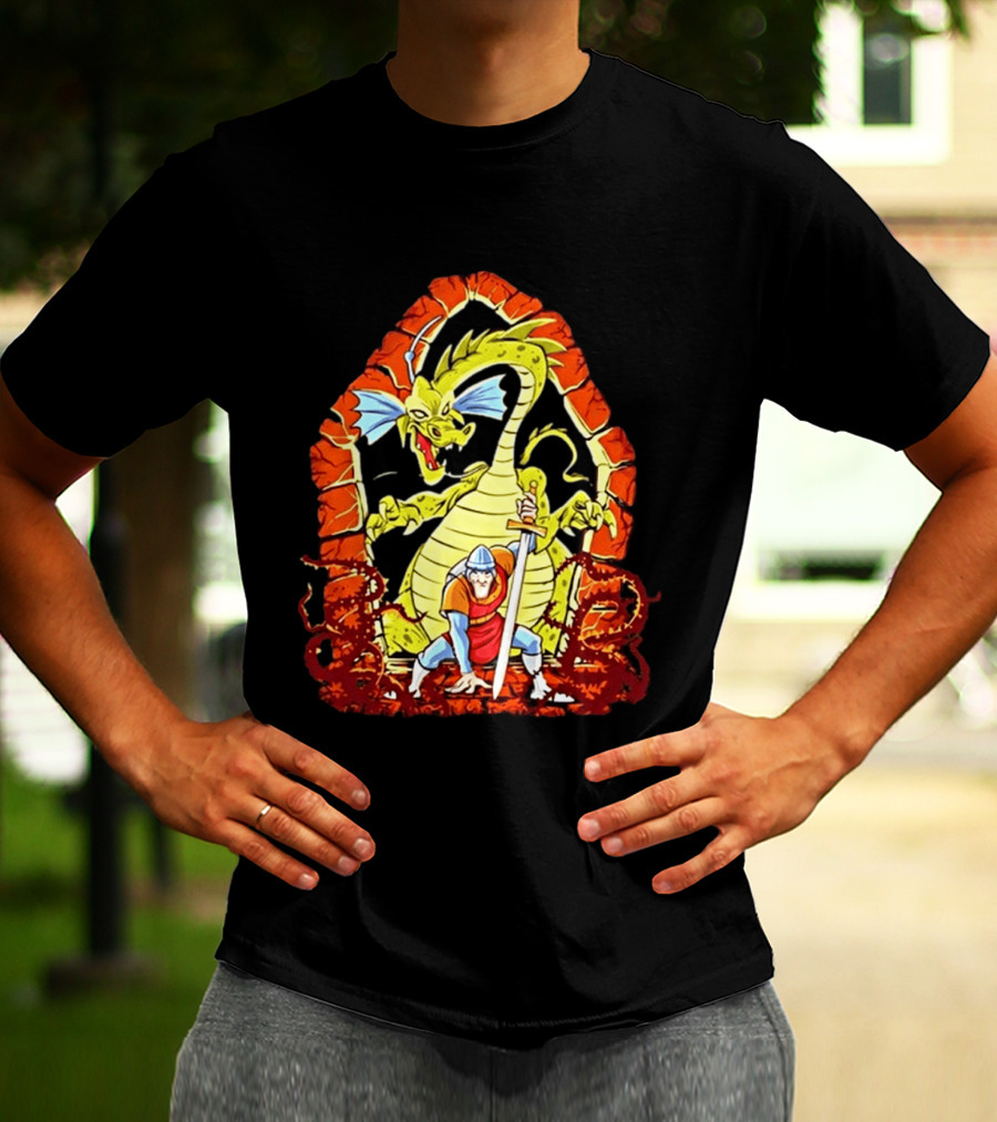 Dirk The Daring Dragon Lair Knights Sword Battle Fantasy Quest Video Game Adventure T-Shirt