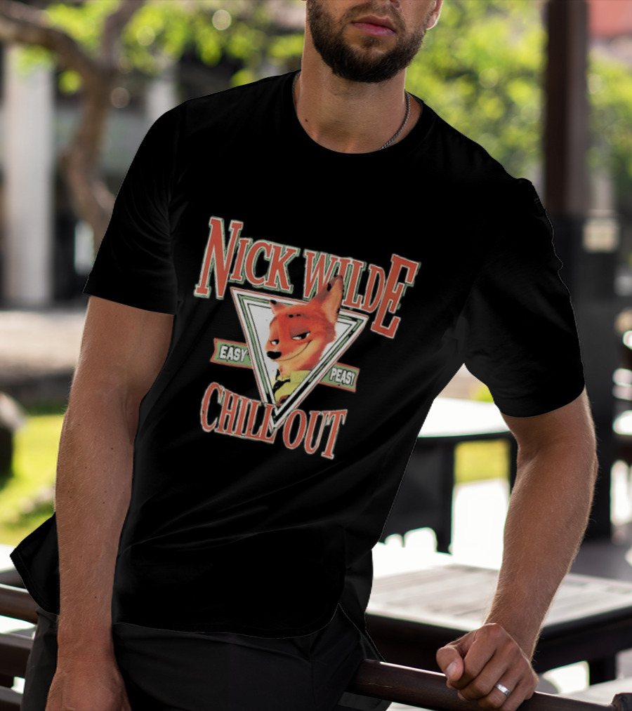 Nick Wilde Easy Peasy Chill Out Zootopia Triangle Frame T-Shirt