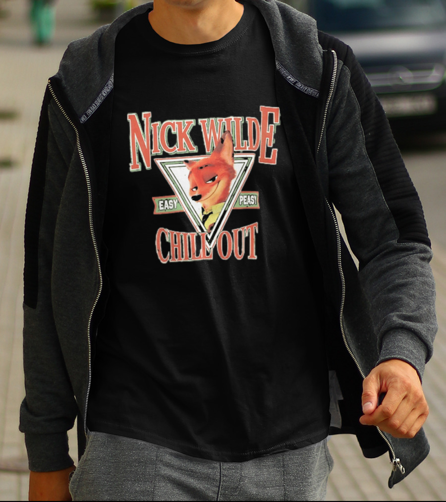 Nick Wilde Easy Peasy Chill Out Zootopia Triangle Frame T-Shirt