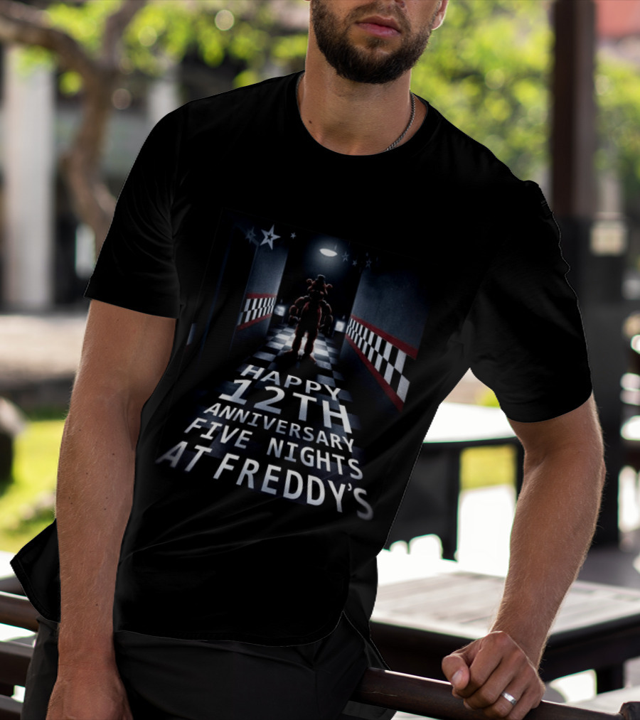 Five Nights At Freddy's Freddy Fazbear Happy 12th Anniversary Celebration T-Shirt
