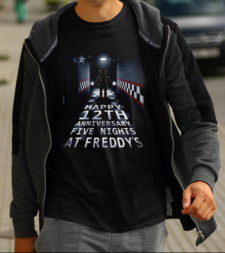 Five Nights At Freddy's Freddy Fazbear Happy 12th Anniversary Celebration T-Shirt