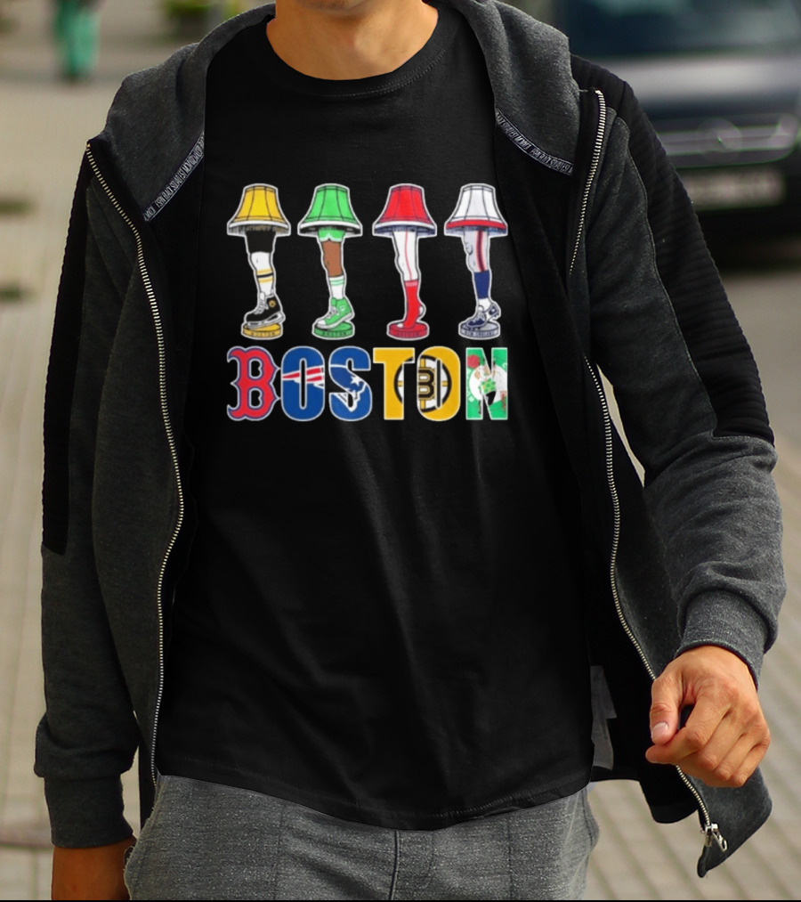 Original Boston Sports Teams Legs Lamp Parody 2025 Fenway Celtics Patriots Bruins Red Sox T-Shirt