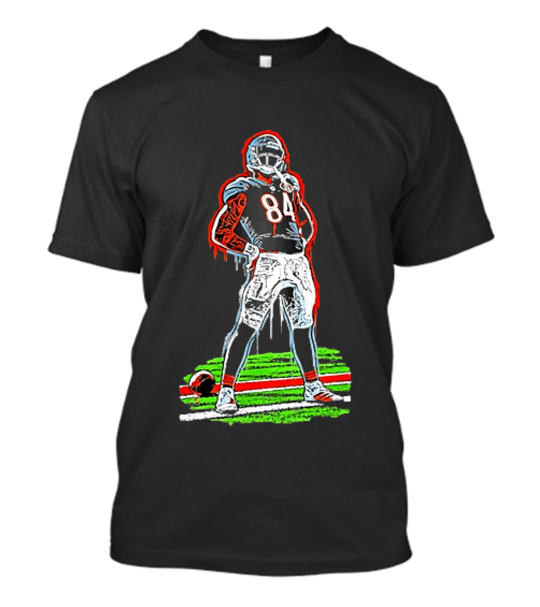 Original Colston Loveland Chicago Bears 84 Football Arms Akimbo Celly Graffiti T-Shirt