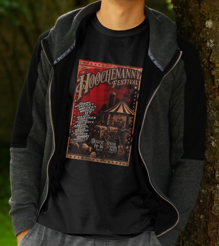 Hoochennany Festival Fairport My Morning Jacket Modest Mouse August 14 16 2026 Center Park West Lineup T-Shirt