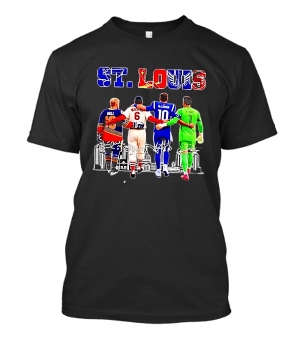 St Louis Hull Musial McCarron Berube Sports Team Players United Iconic City Skyline T-Shirt