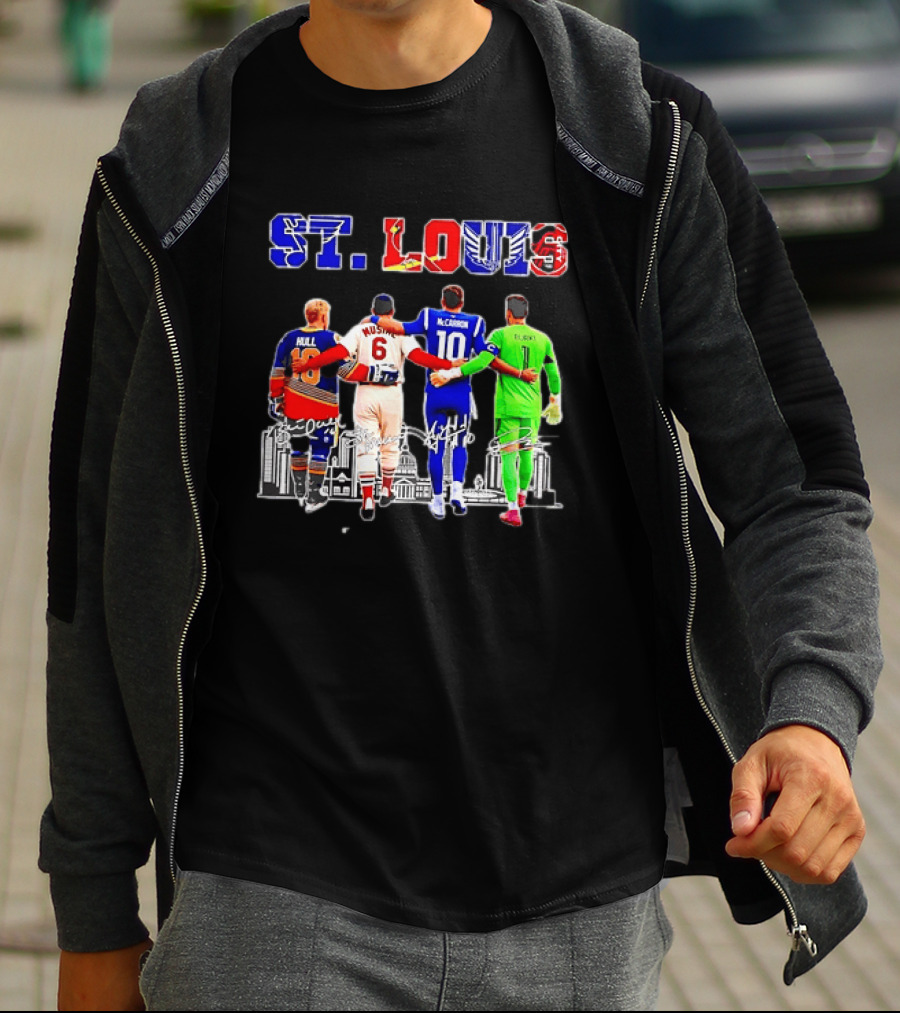 St Louis Hull Musial McCarron Berube Sports Team Players United Iconic City Skyline T-Shirt