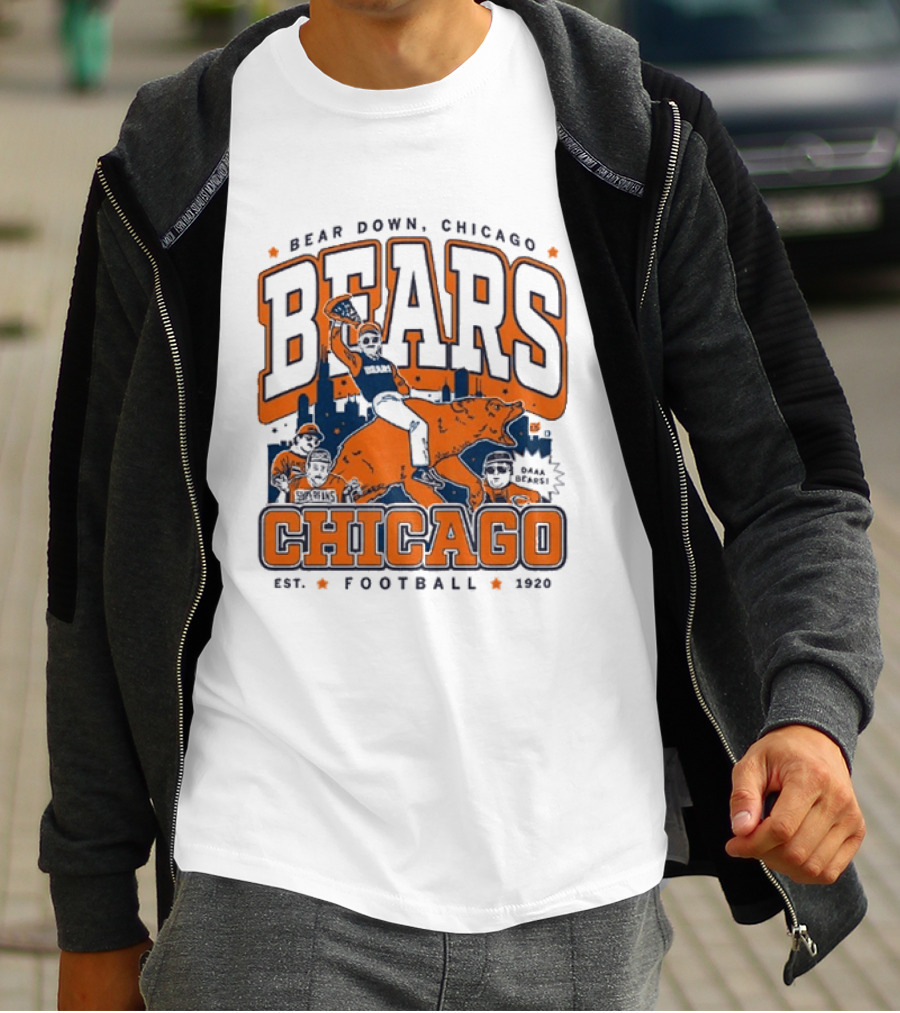 Bear Down Chicago Bears Football Est 1920 Skyline T-Shirt
