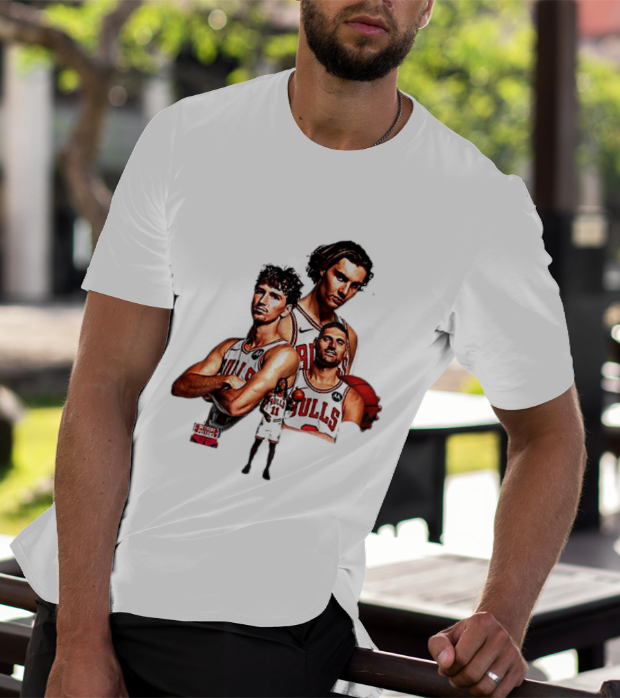Classic Chicago Bulls NBA 2025 Season Opener Players Montage T-Shirt