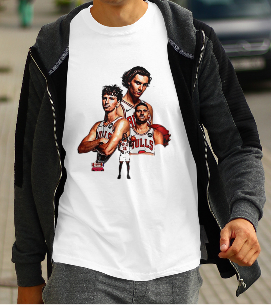 Classic Chicago Bulls NBA 2025 Season Opener Players Montage T-Shirt