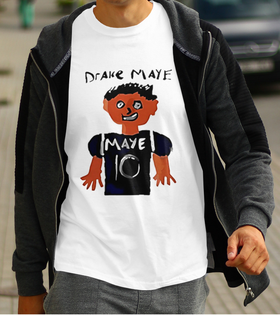 Drake Maye 10 Caricature Drawing New England Patriots T-Shirt