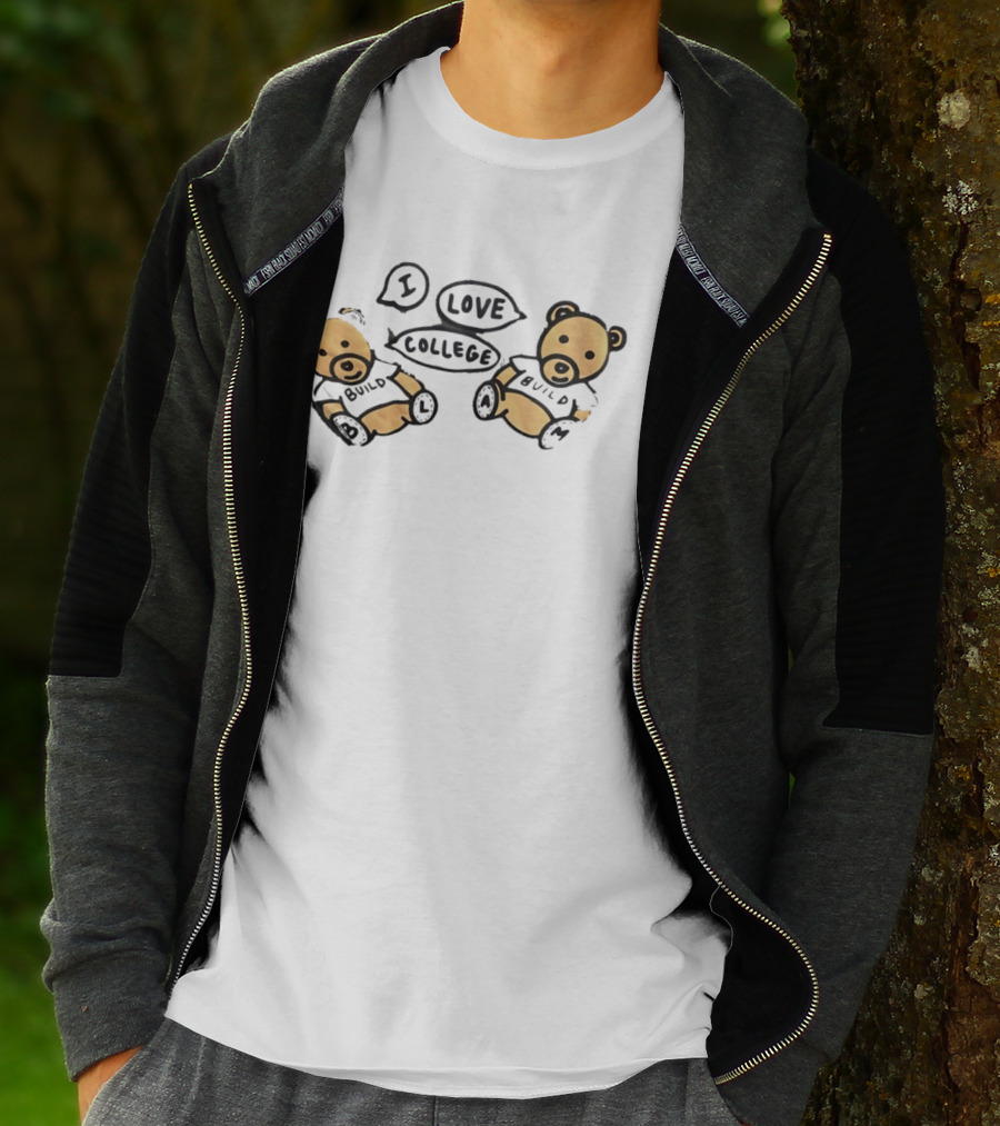 I Love College Build Bears Teddy Bear Campus T-Shirt