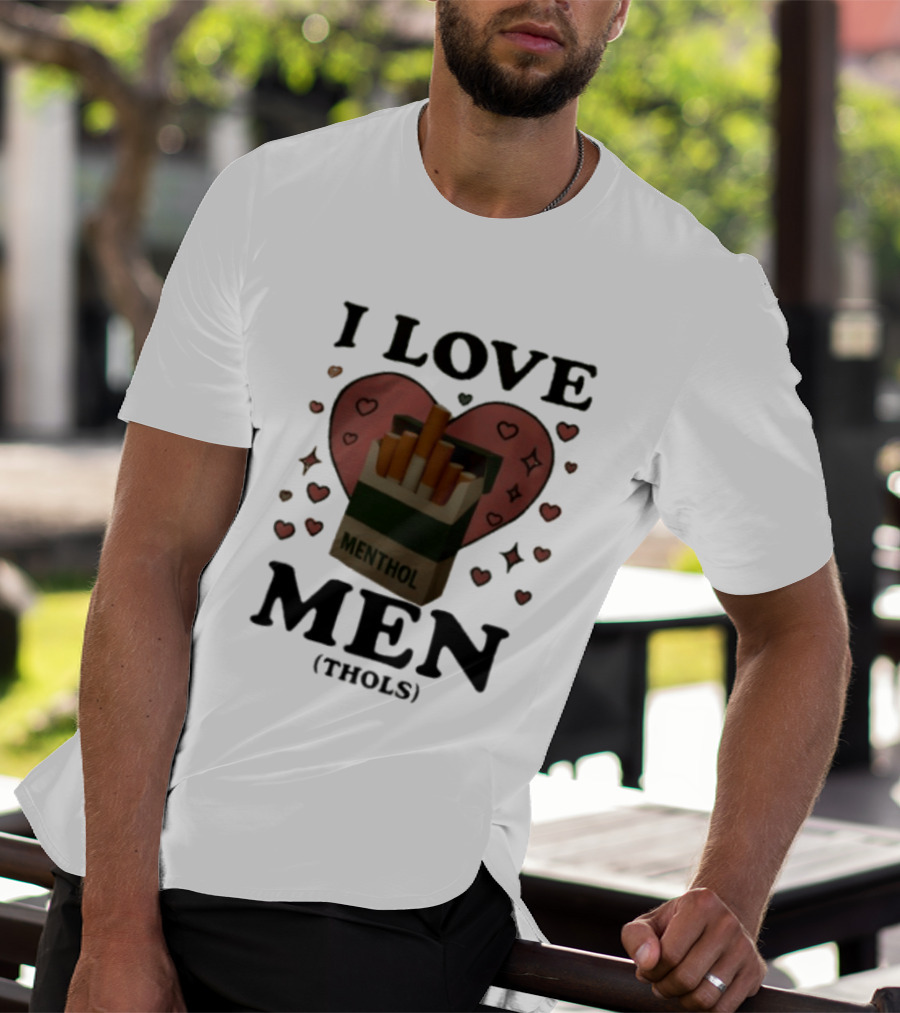 I Love Menthol Cigarettes Heart Cartoon Pack T-Shirt