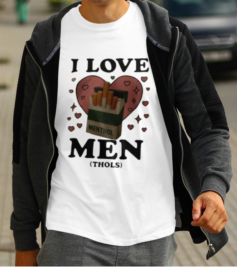 I Love Menthol Cigarettes Heart Cartoon Pack T-Shirt