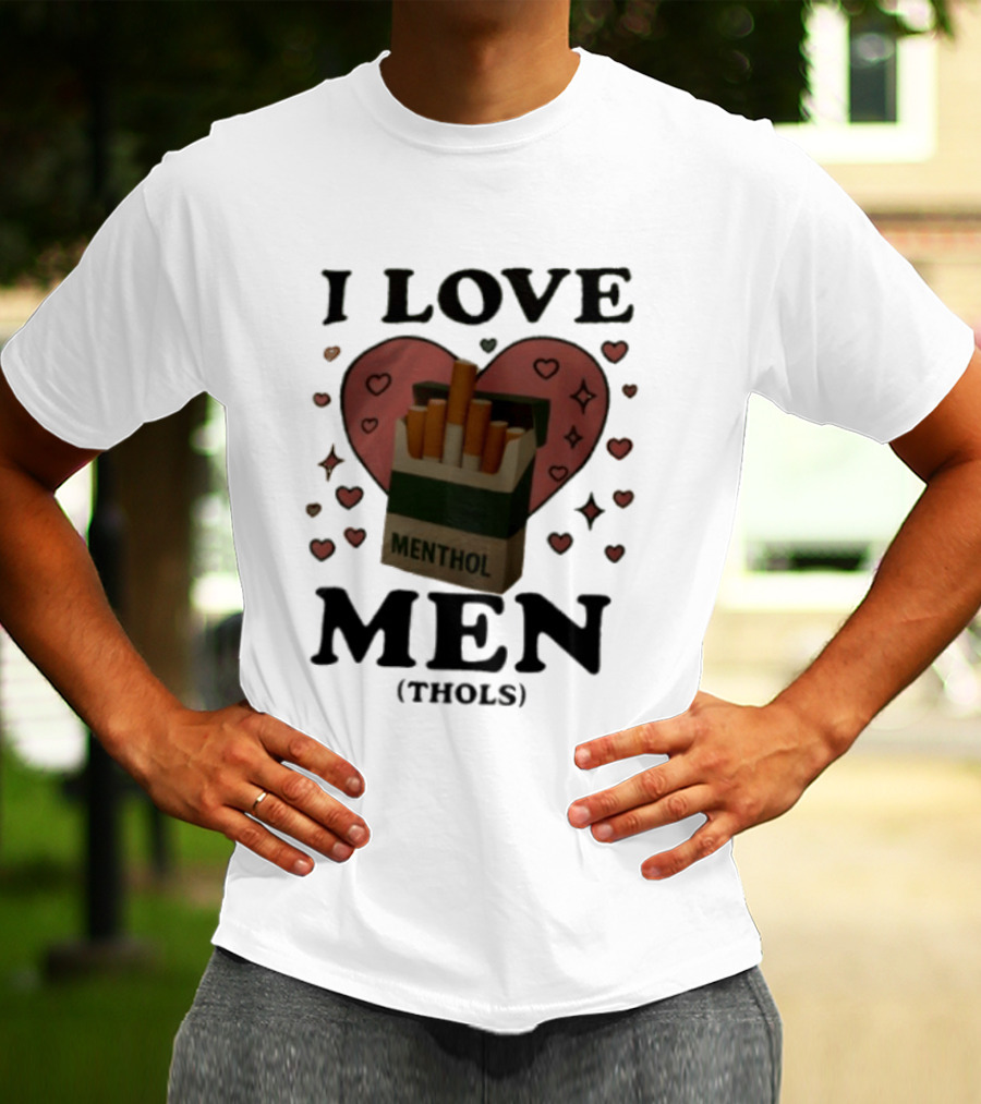 I Love Menthol Cigarettes Heart Cartoon Pack T-Shirt