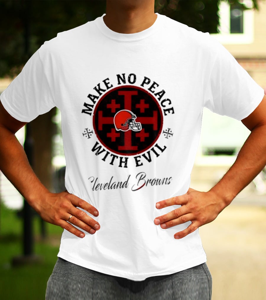 Cleveland Browns Make No Peace With Evil Red Cross Helmet T-Shirt