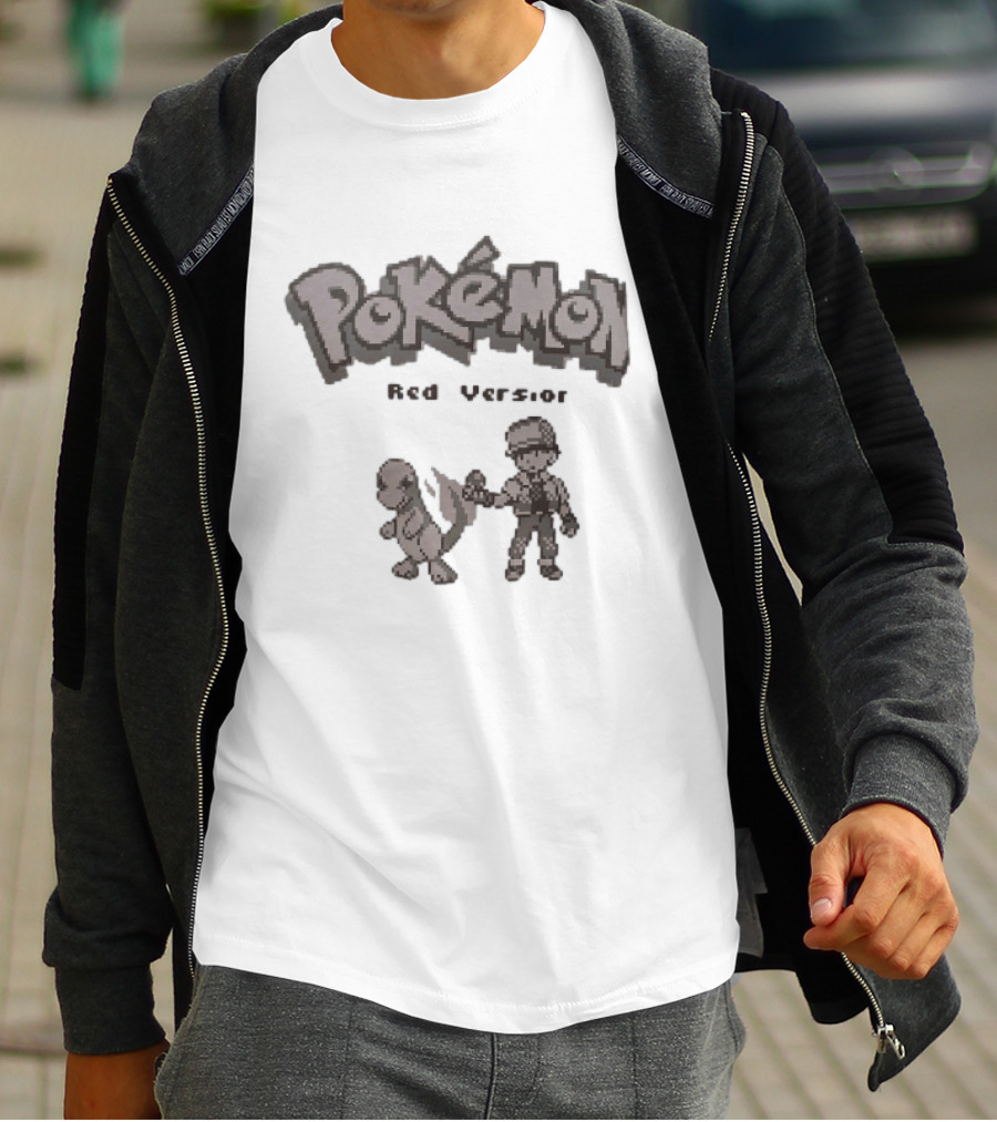 Pokémon Red Version Charmander And Red Trainer Classic Game T-Shirt