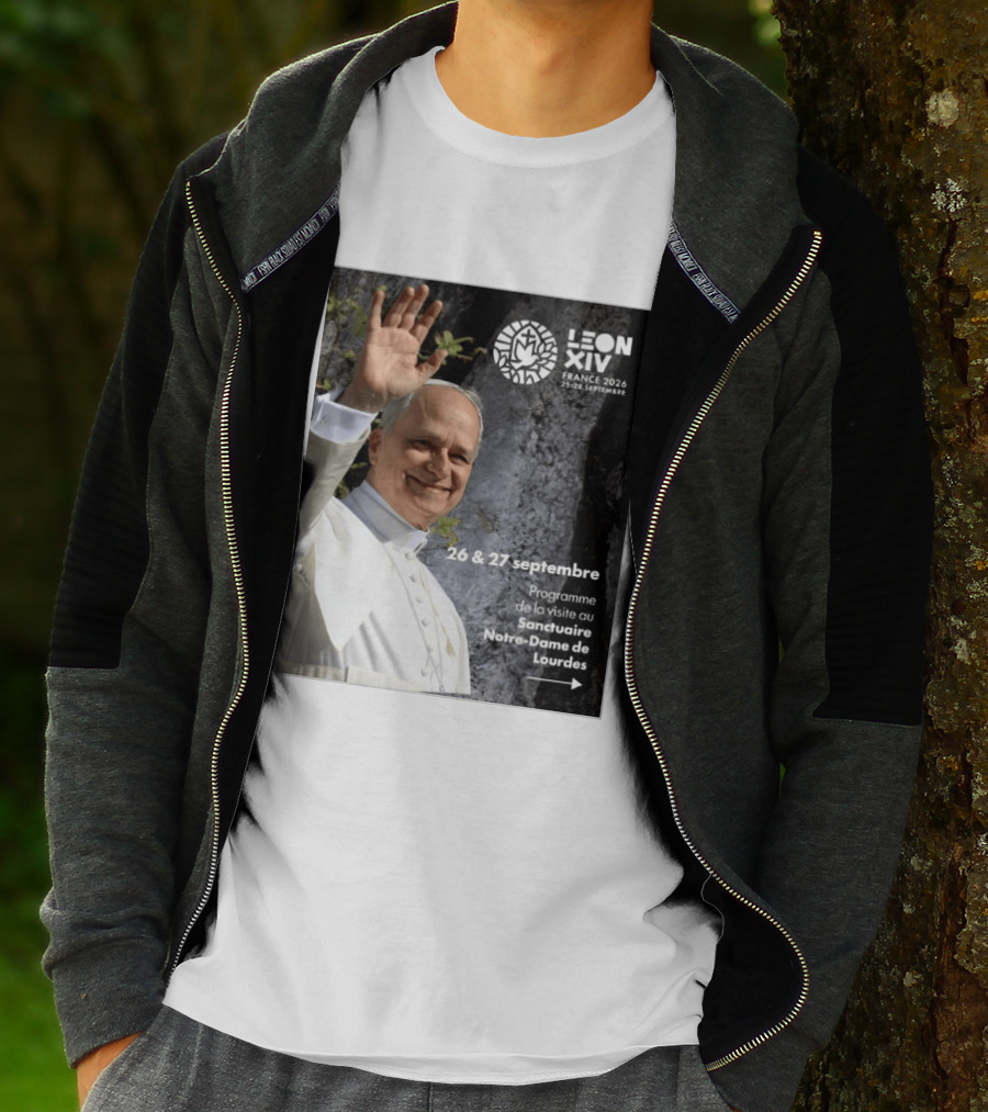 LEON XIV France 2026 Sanctuaire Notre Dame De Lourdes 25 28 Septembre Programme De Visite 26 & 27 Septembre T-Shirt