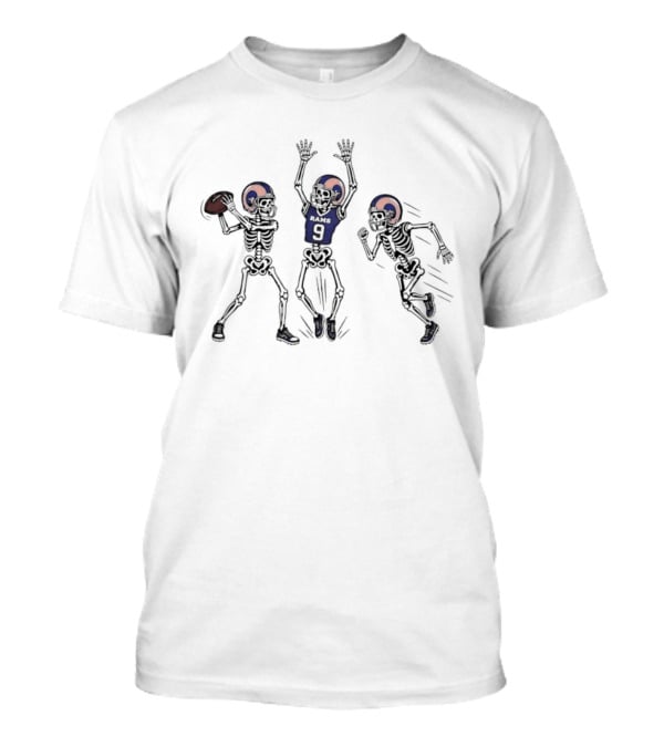 Los Angeles Rams Matthew Stafford 9 Skeleton Football Players T-Shirt