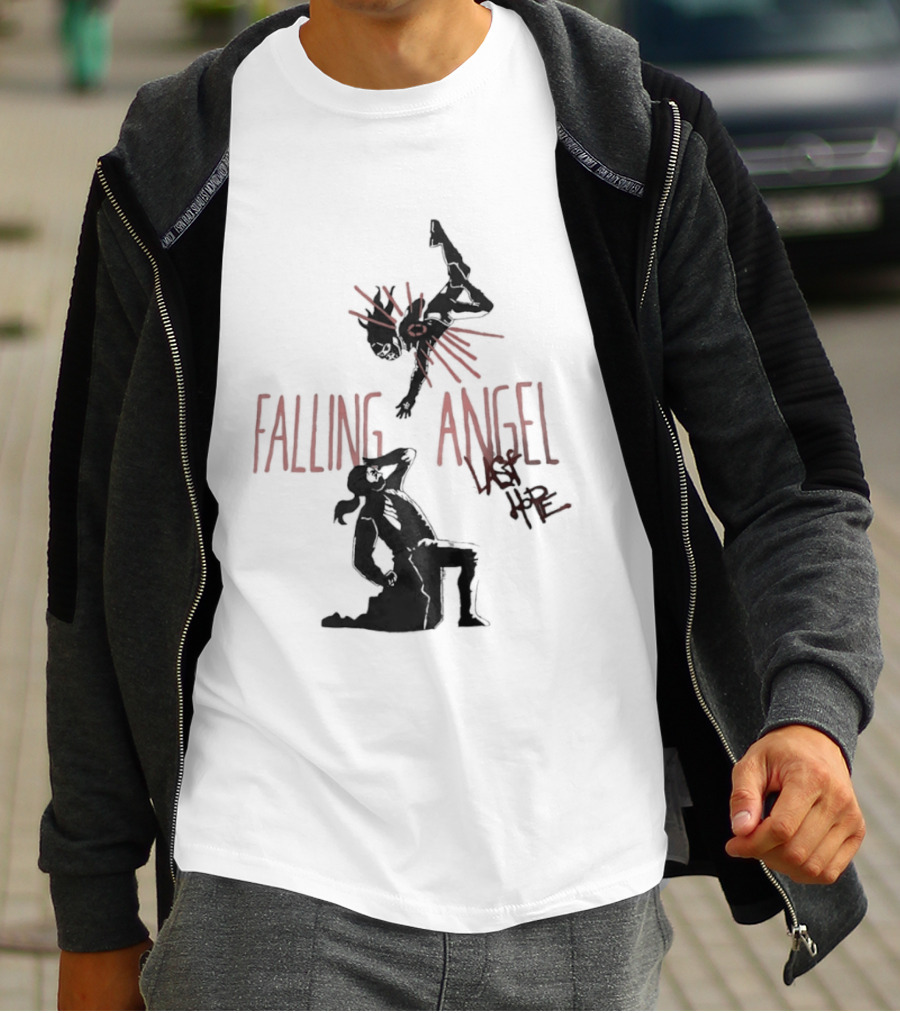 Falling Angel Last Hope Dark Fantasy Gothic T-Shirt